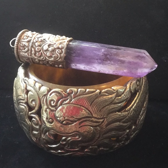 Atlanta Gem & Mineral Show Jewelry - Huge Genuine Amethyst Crystal Point Pendant